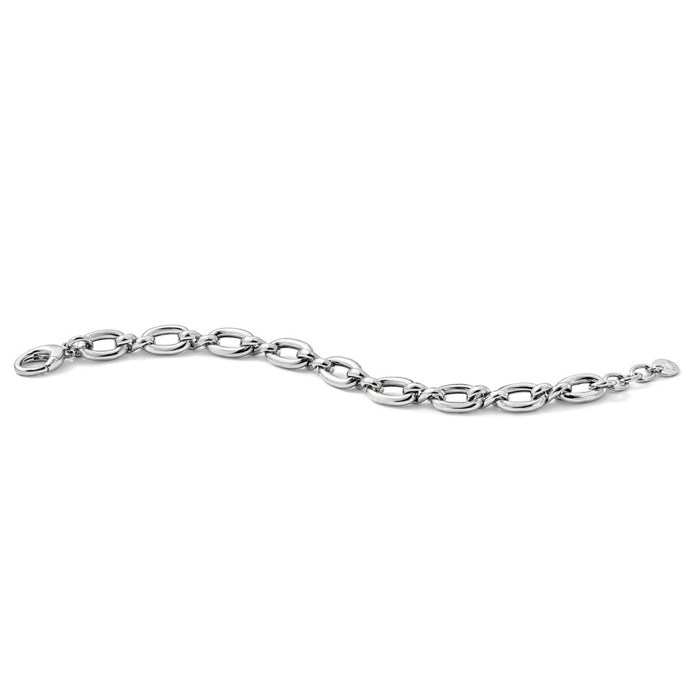 Sterling Silver RH-plate Polished with .75in ext. Link Bracelet