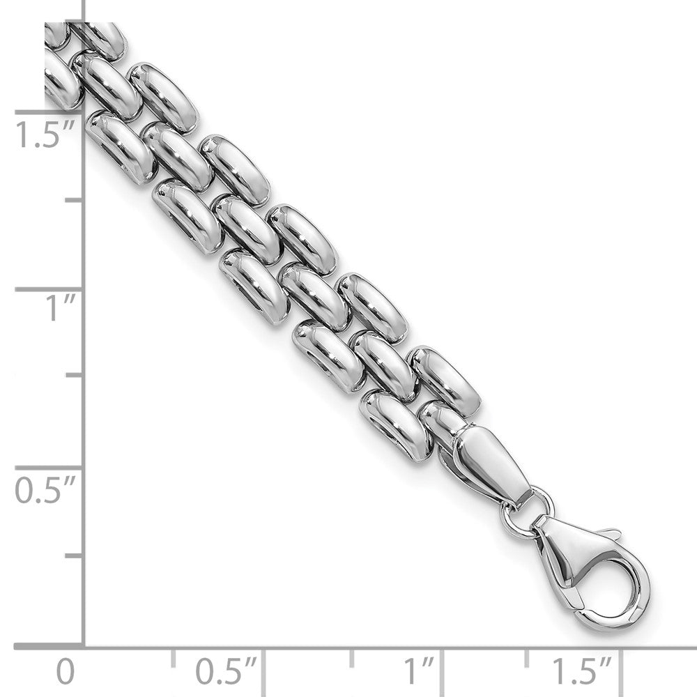 Sterling Silver Rhodium-plated Polished Fancy Link Bracelet