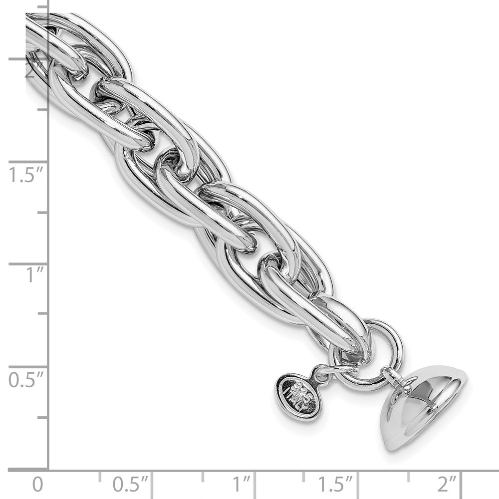 Sterling Silver Rhodium-plated 7.5in Link Bracelet