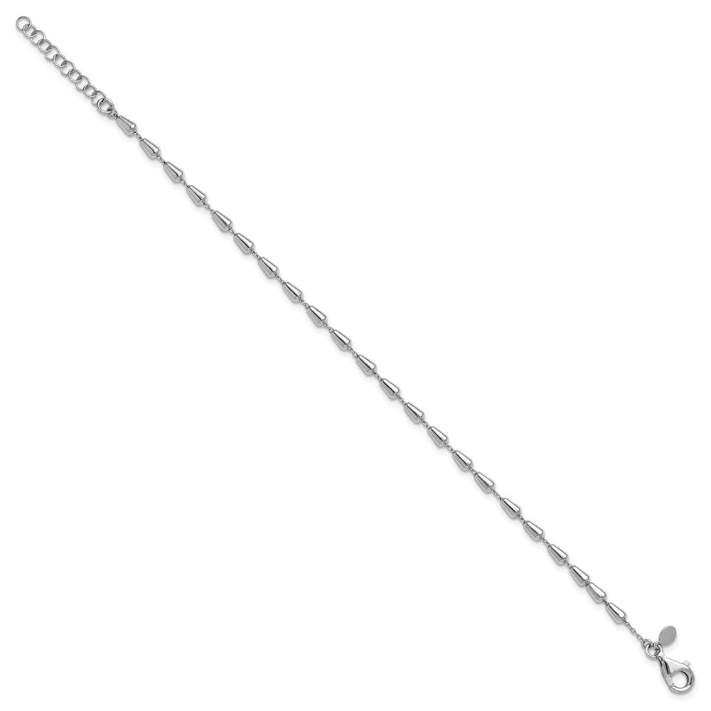 Sterling Silver Rhodium-plated Polished 7in with 1in ext. Bracelet