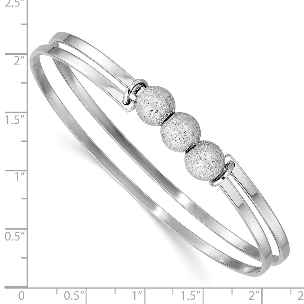 SS Radiant Essence Polish/Textured Beads Flexible Bangle