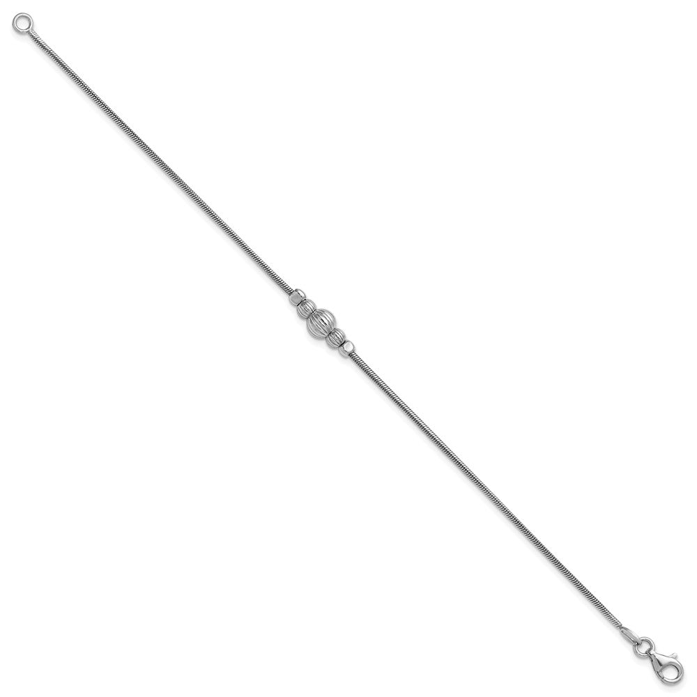 Sterling Silver Rhodium-Plated with Beads Bracelet