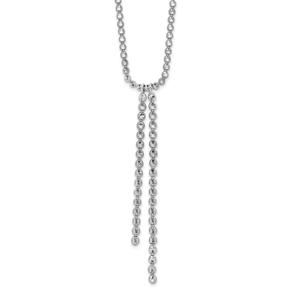 Sterling Silver Rhodium-plated Polished DC Drop with 2 ext. Necklace