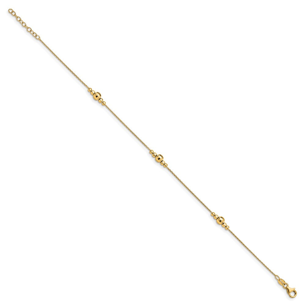 Sterling Silver Gold-plated Polished 9in Plus 1in ext. Anklet