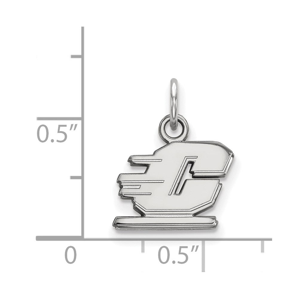 Sterling Silver Rhodium-plated Central Michigan University XS Pendant