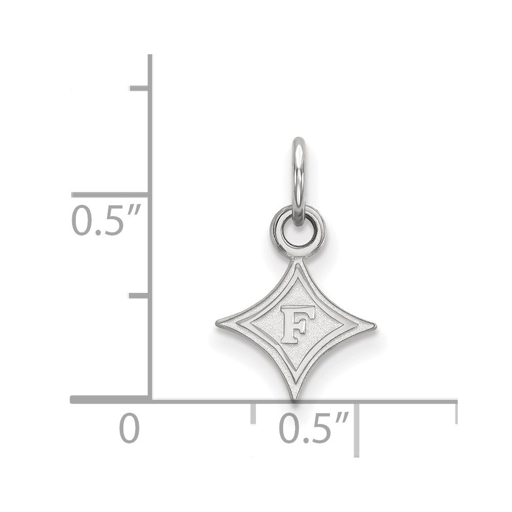 Sterling Silver Rhodium-plated Furman University XS Pendant