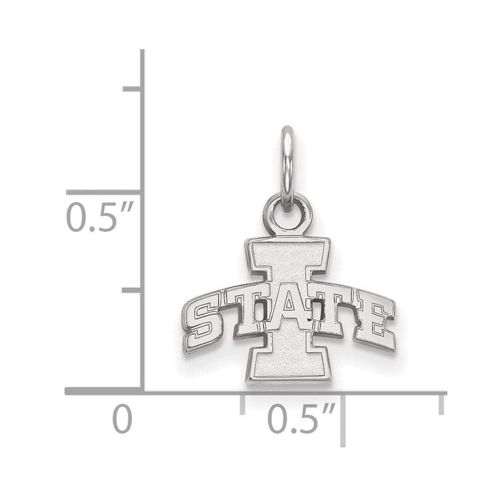 Sterling Silver Rhodium-plated Iowa State University XS Pendant
