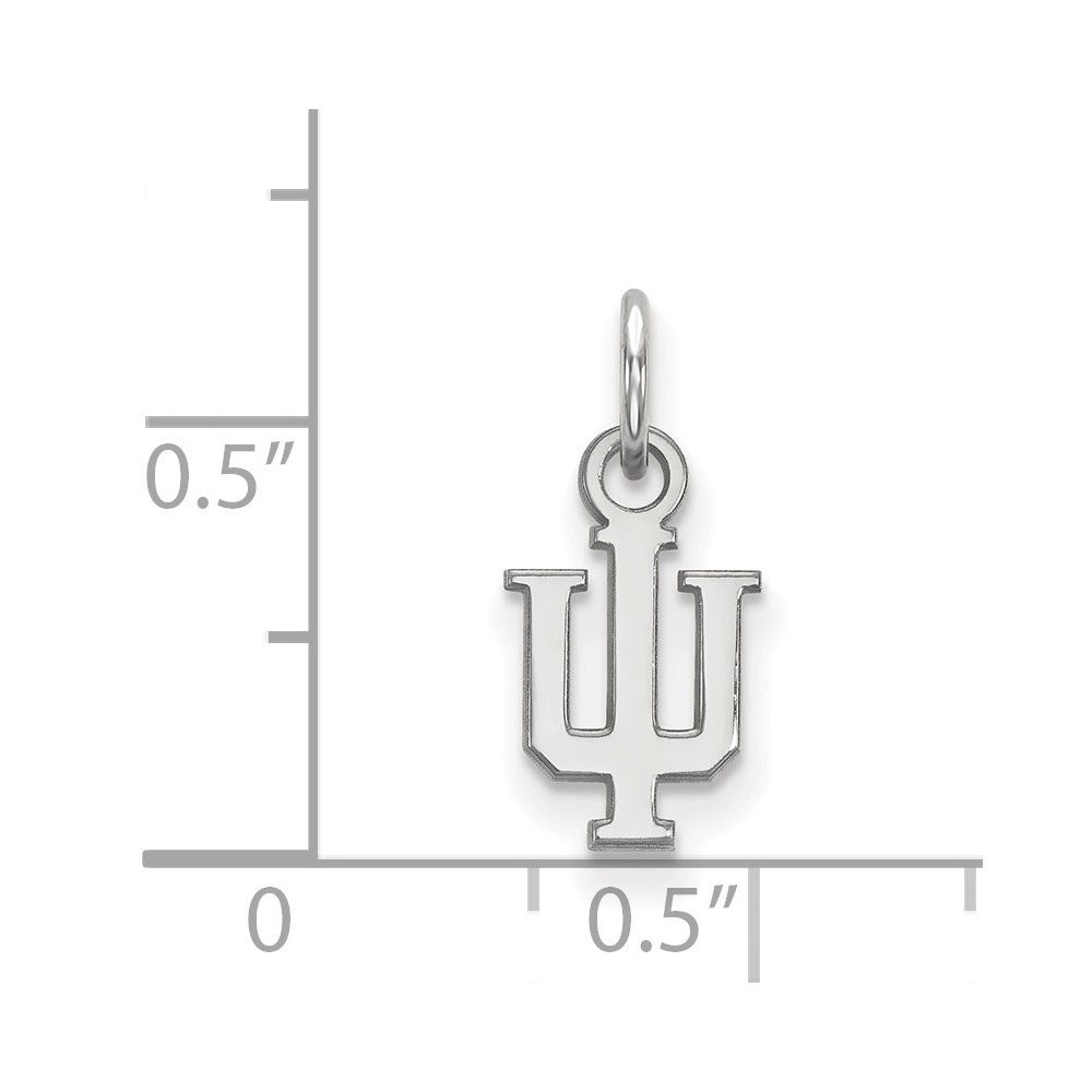 Sterling Silver Rhodium-plated Indiana University XS Pendant