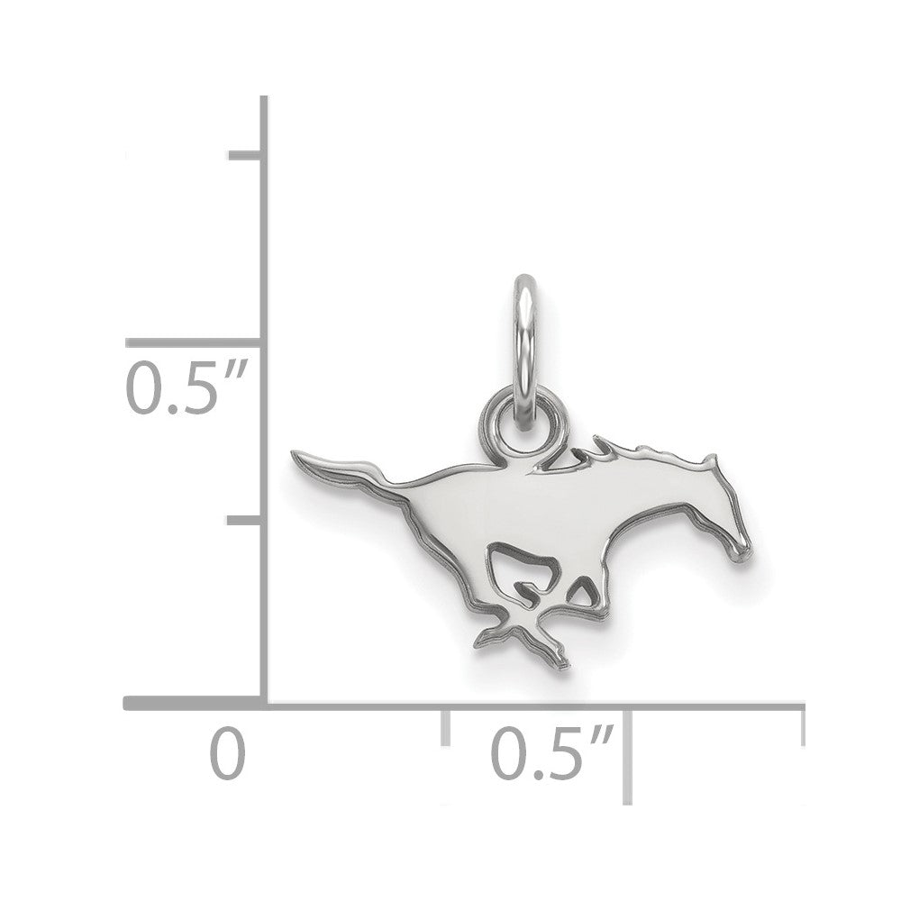 10K White Gold Southern Methodist University XS Pendant