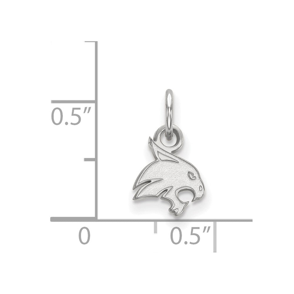 Sterling Silver Rhodium-plated Texas State University XS Pendant