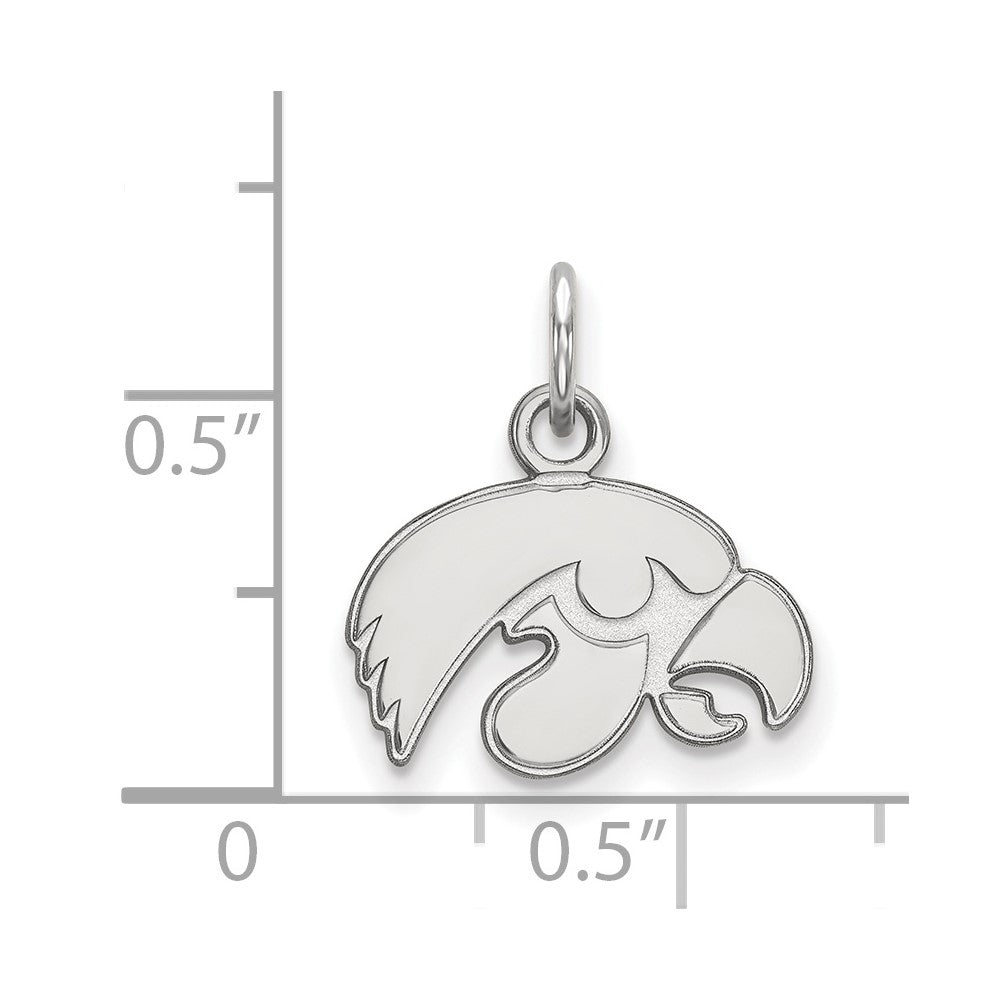 Sterling Silver Rhodium-plated University of Iowa XS Pendant