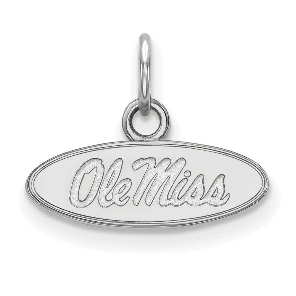 Sterling Silver Rhodium-plated University of Mississippi XS Pendant