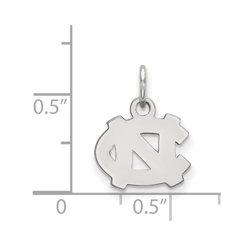 Sterling Silver Rhodium-plated University of North Carolina XS Pendant