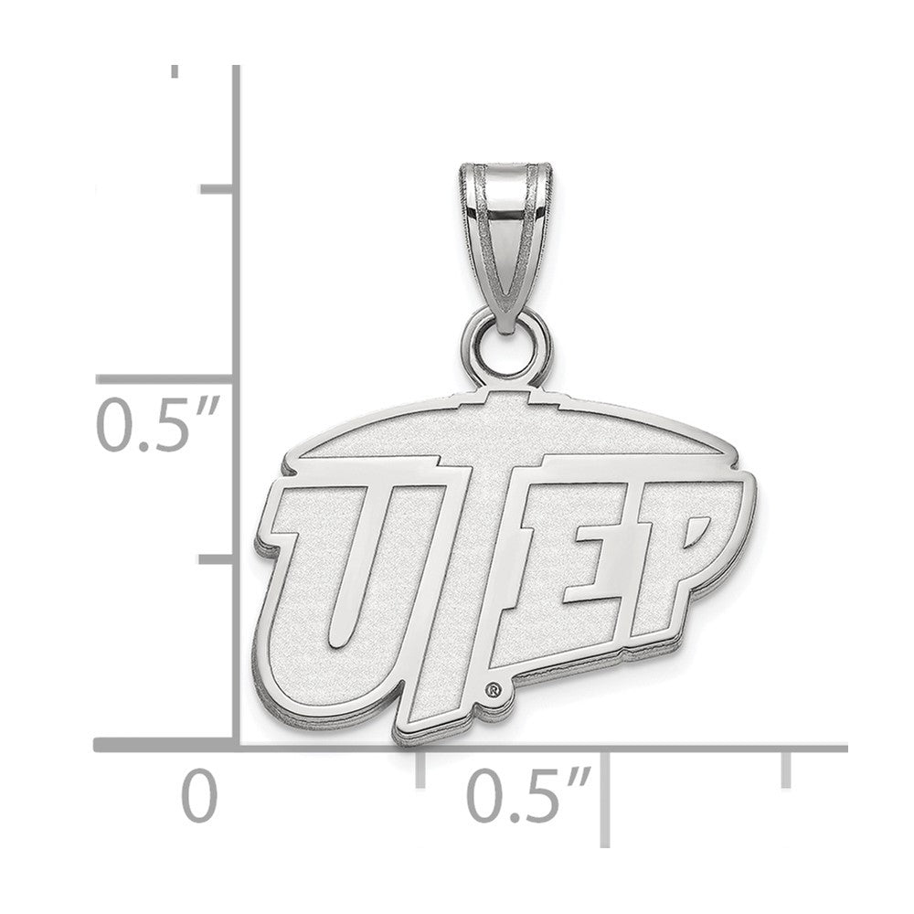 Sterling Silver Rhodium-plated University of Texas at El Paso Small Pendant