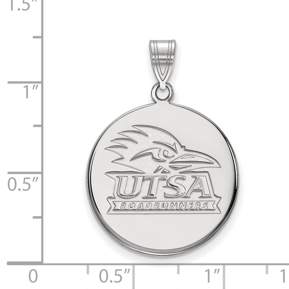 Sterling Silver Rhodium-plated U. of Texas-San Antonio Large Disc Pendant