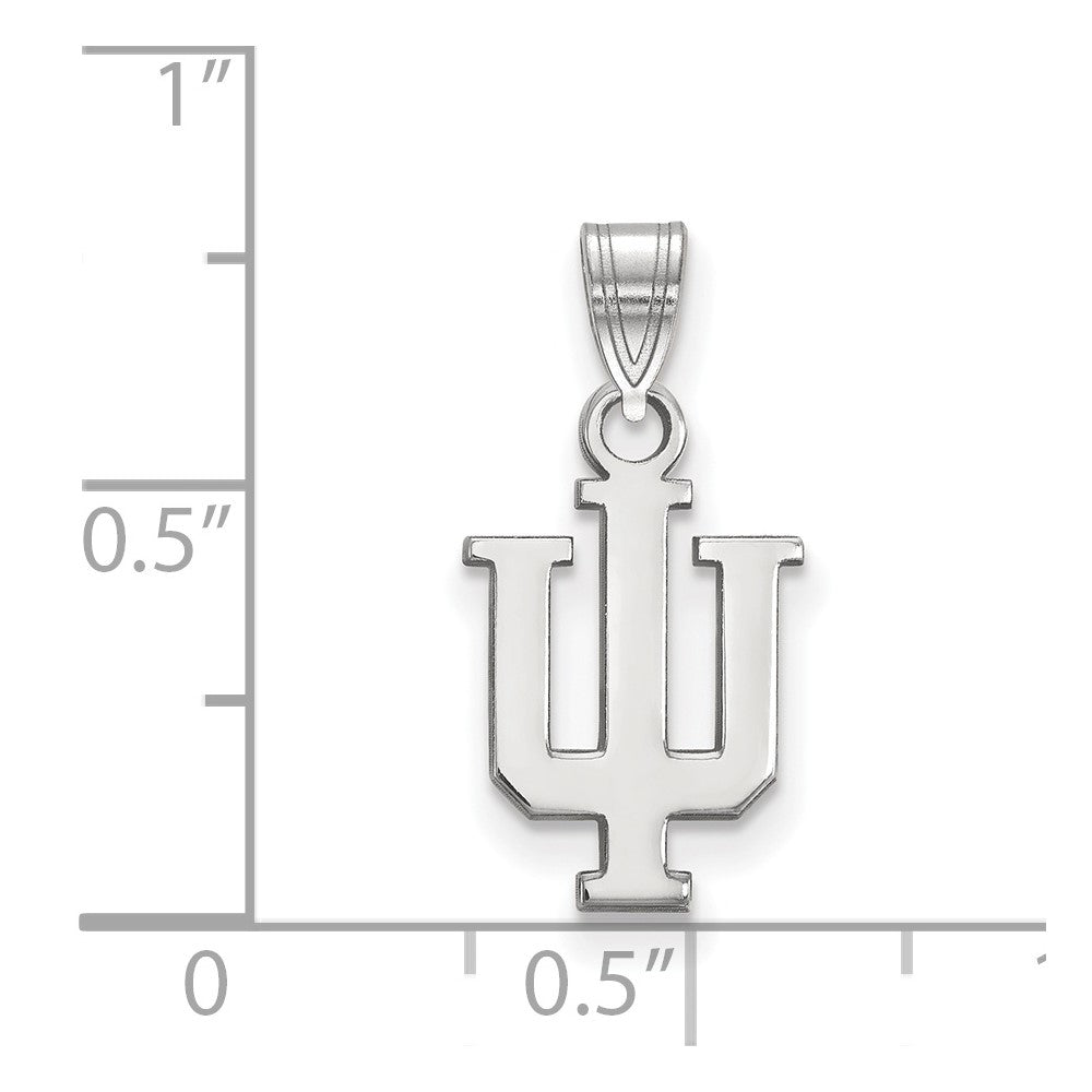 Sterling Silver Rhodium-plated Indiana University Small Pendant