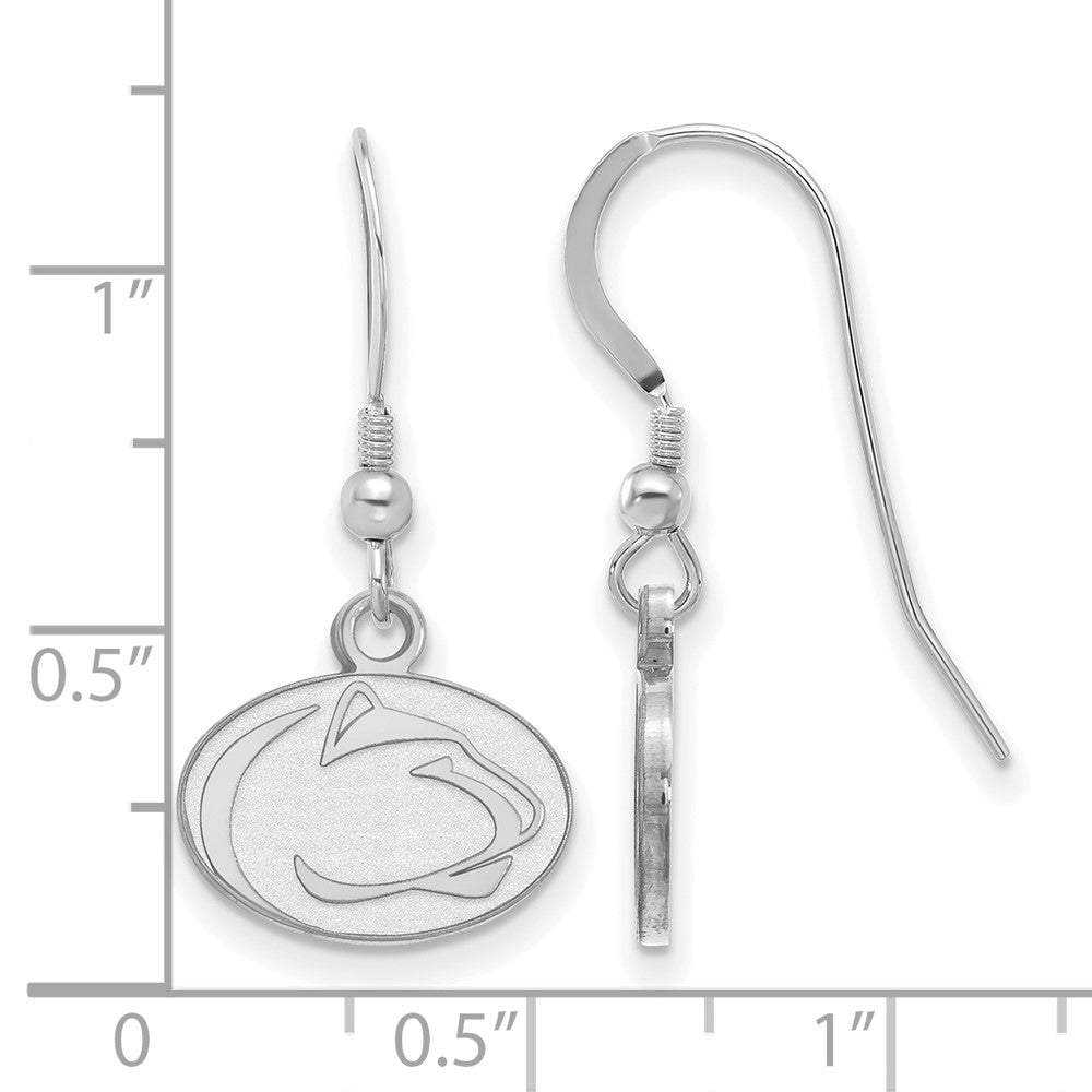 Sterling Silver Rhodium-plated Penn State Univ. XS Dangle Earrings