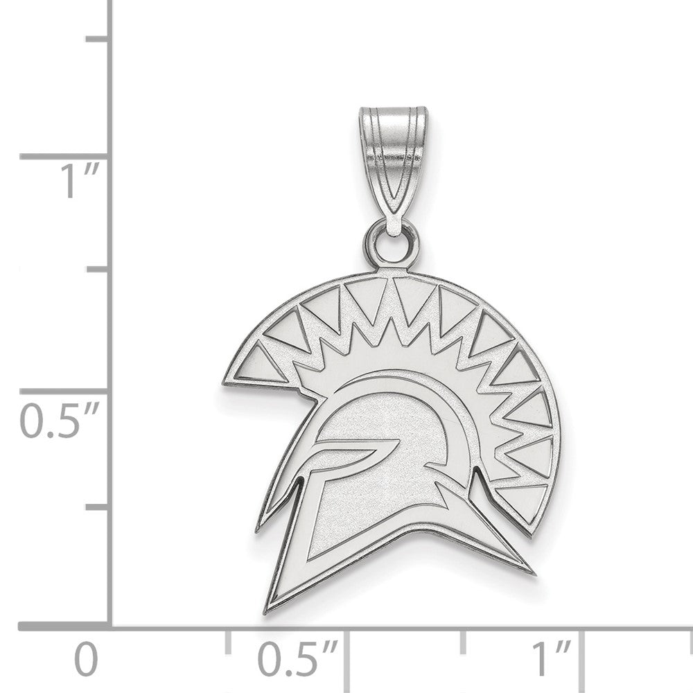 Sterling Silver Rhodium-plated San Jose State U. Large Pendant