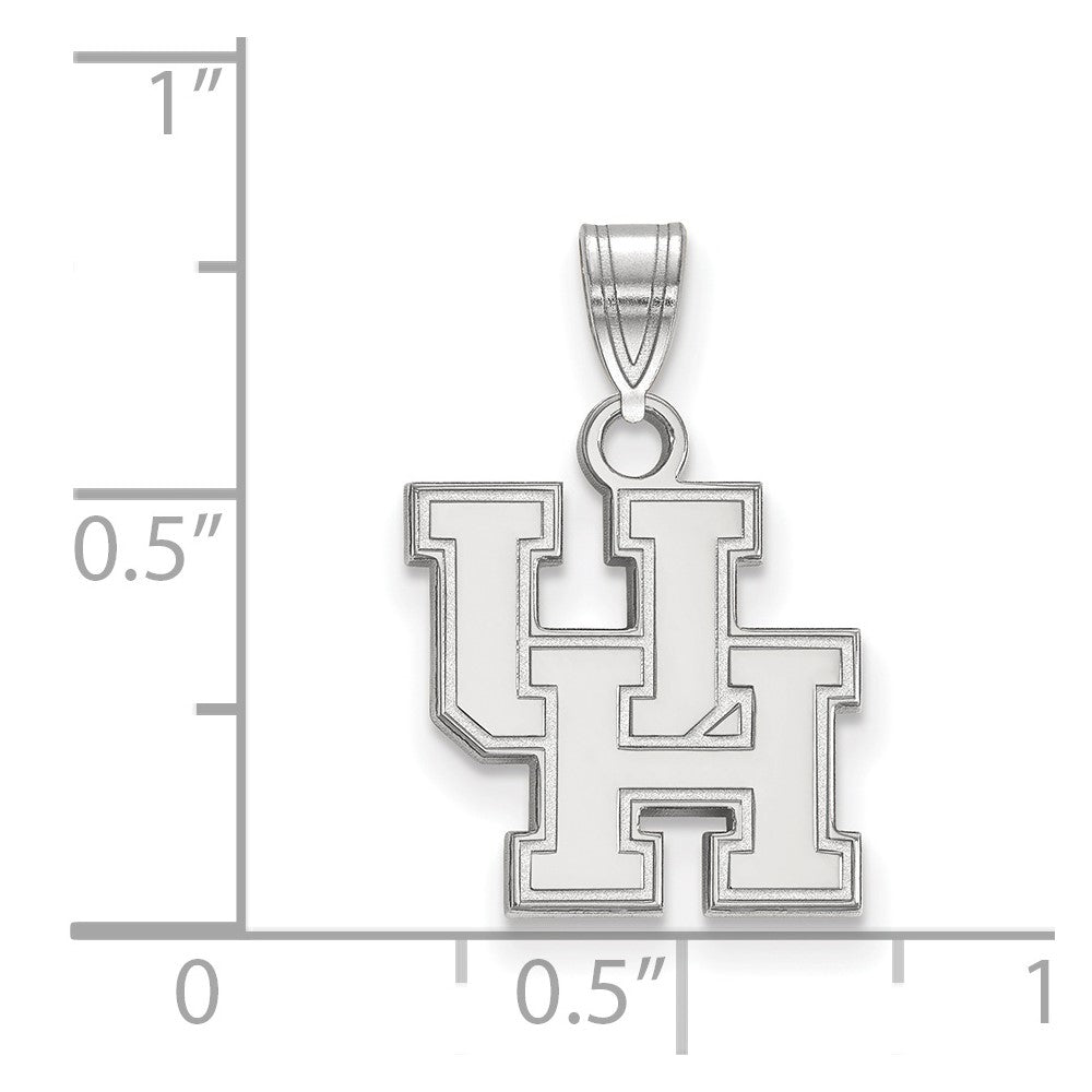 Sterling Silver Rhodium-plated University of Houston Small Pendant