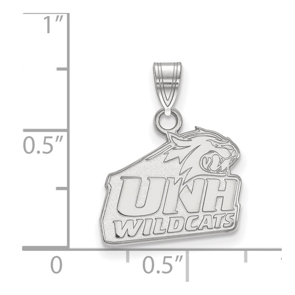 Sterling Silver Rhodium-plated University of New Hampshire Small Pendant