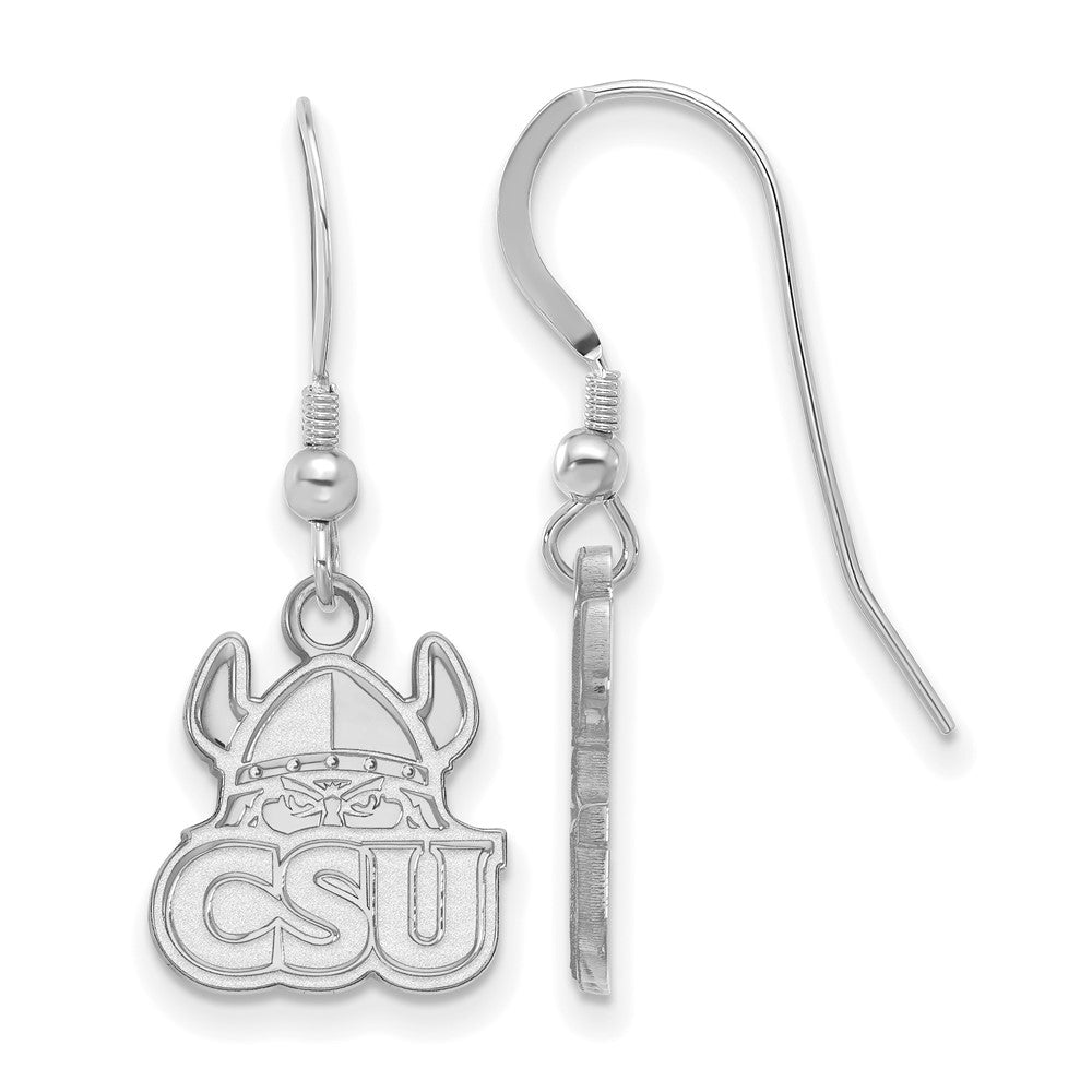 Sterling Silver Rhodium-plated Cleveland State U. Small Dangle Earrings