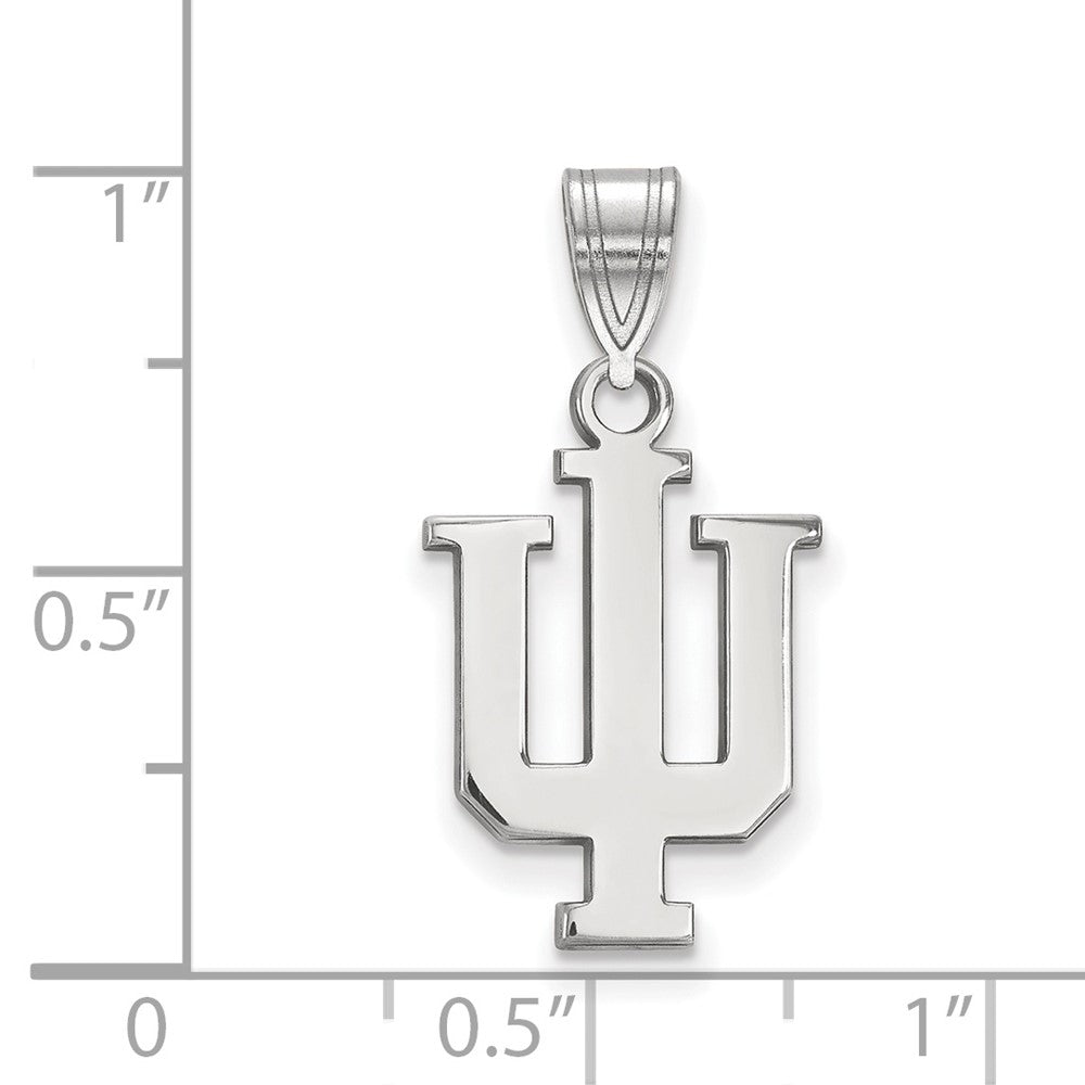 Sterling Silver Rhodium-plated Indiana University Medium Pendant