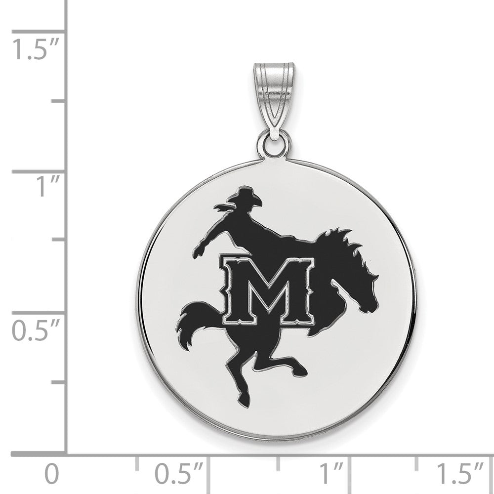 Sterling Silver Rhodium-plated McNeese State U. XL Enamel Pendant