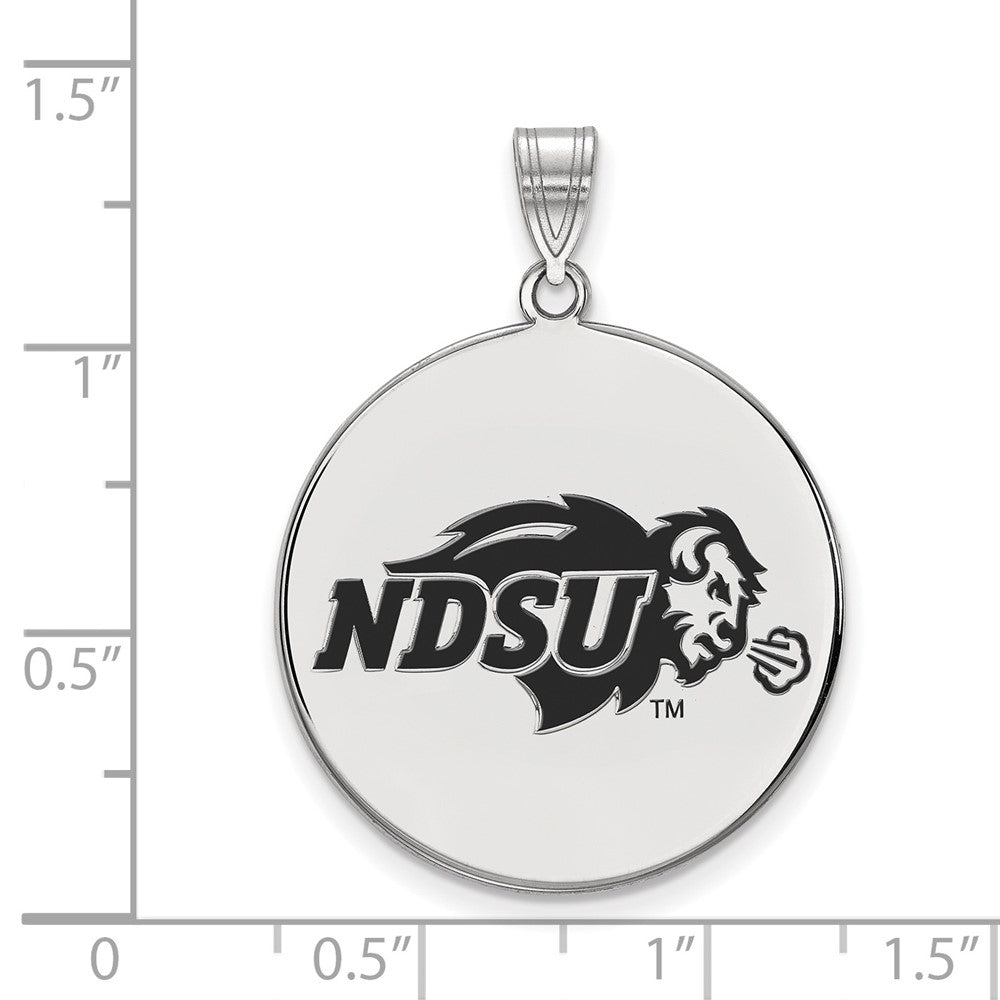 Sterling Silver Rhodium-plated North Dakota State XL Enamel Disc Pendant
