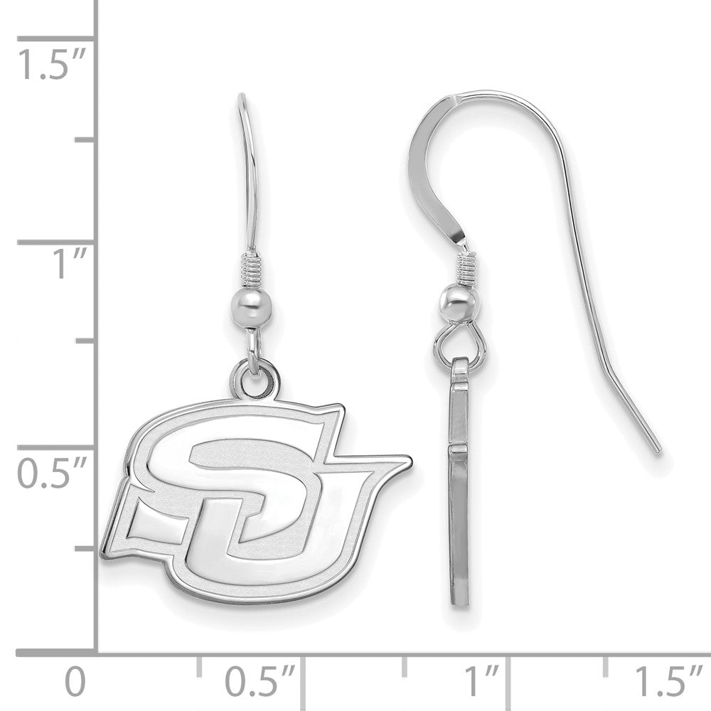 Sterling Silver Rhodium-plated Southern University Small Dangle Earrings