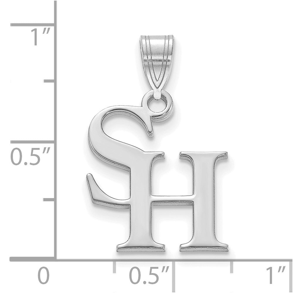 Sterling Silver Rhodium-plated Sam Houston State Univ. Medium Pendant