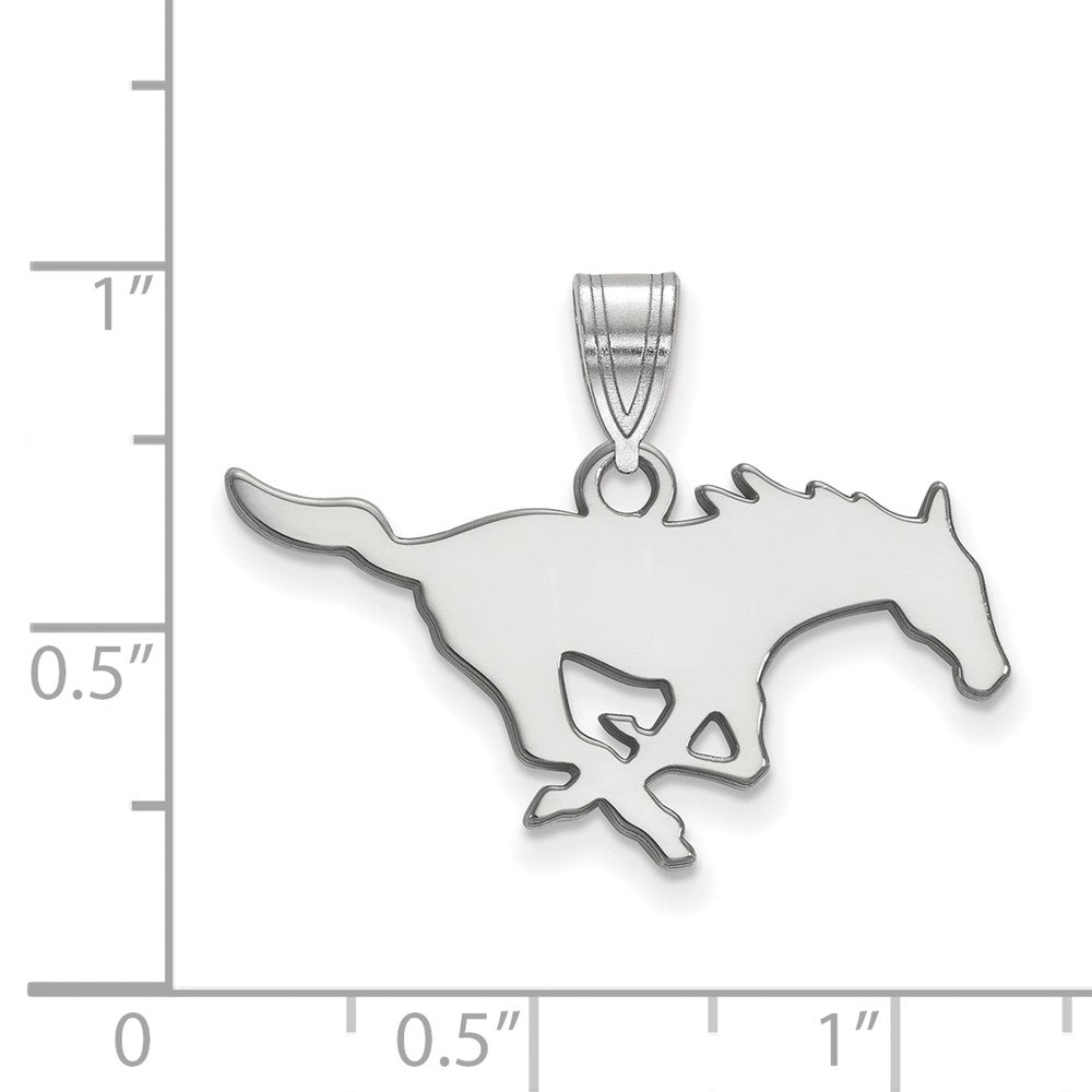 Sterling Silver Rhodium-plated Southern Methodist U. Medium Pendant
