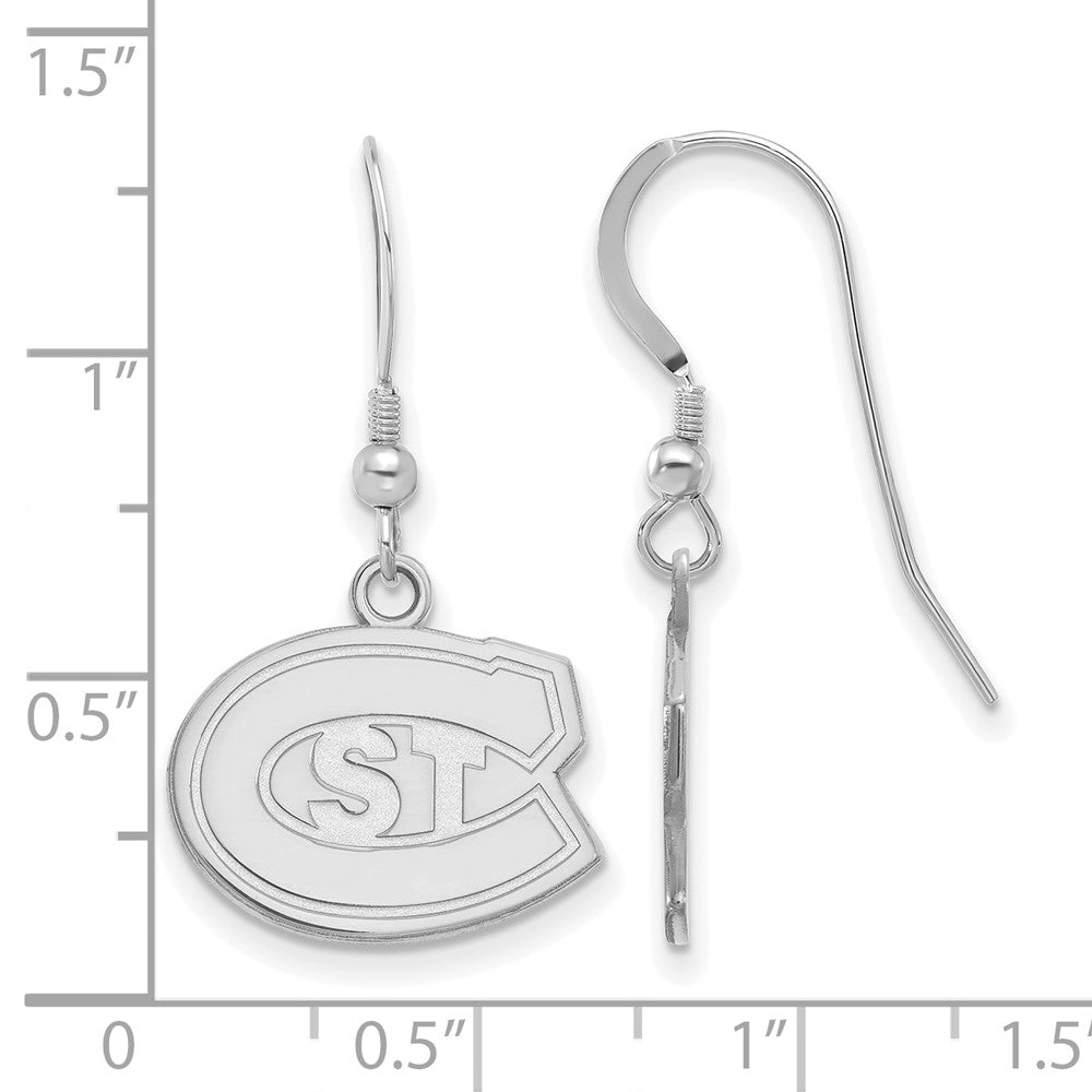 Sterling Silver Rhodium-plated St. Cloud State U. Small Dangle Earrings