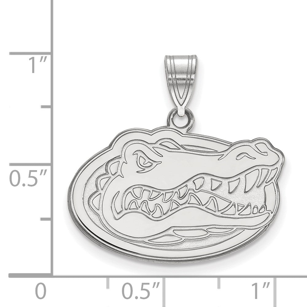 Sterling Silver Rhodium-plated University of Florida Medium Pendant