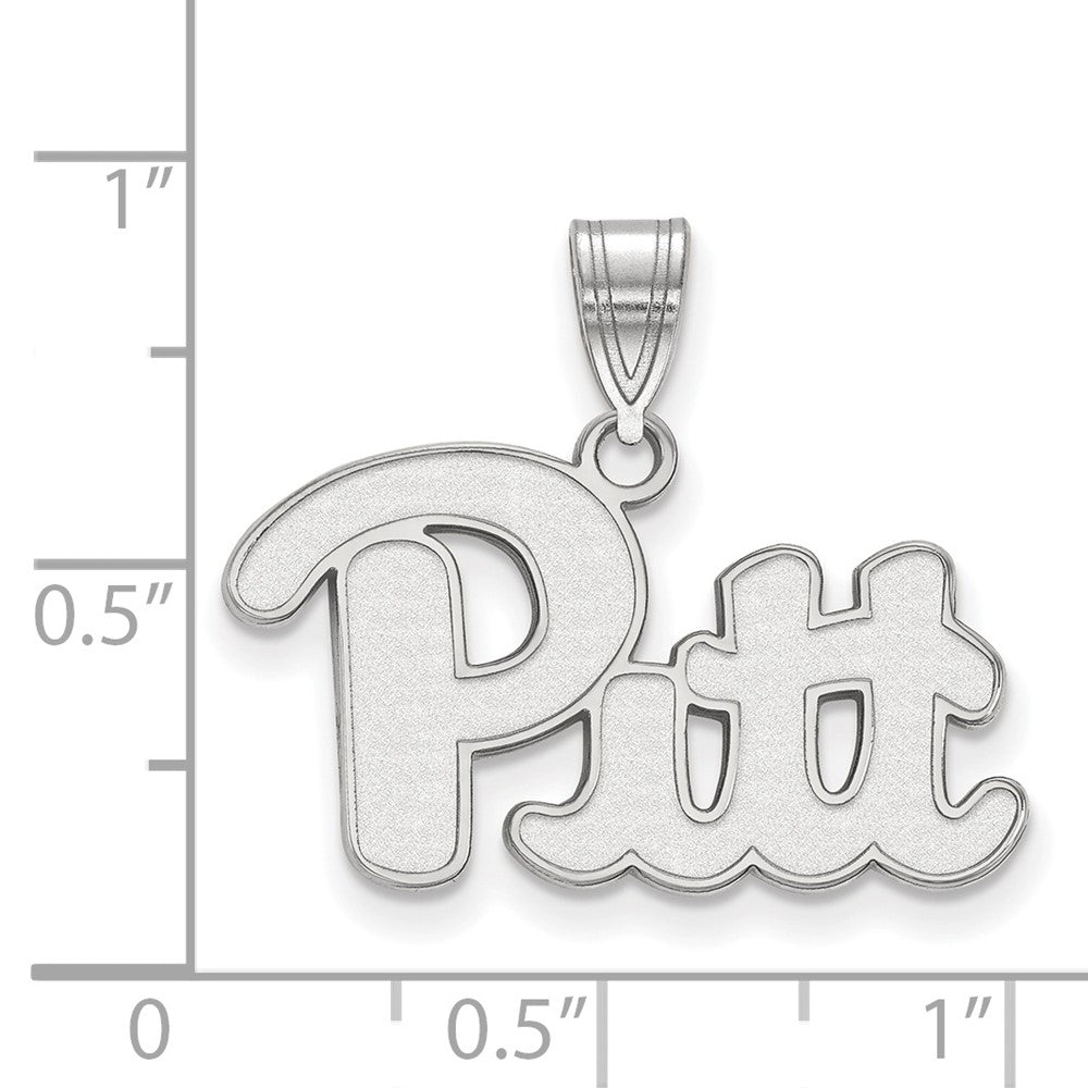 Sterling Silver Rhodium-plated University of Pittsburgh Medium Pendant