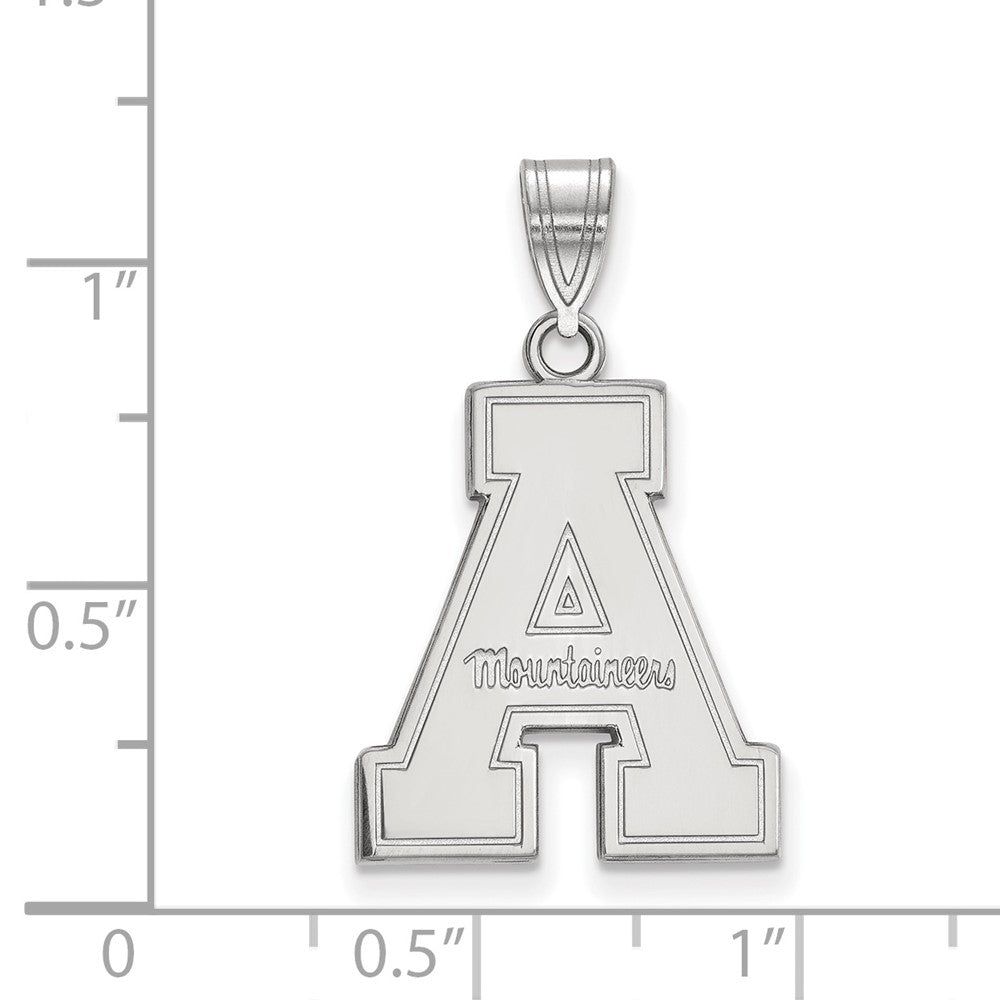 Sterling Silver Rhodium-plated Appalachian State U. Large Pendant
