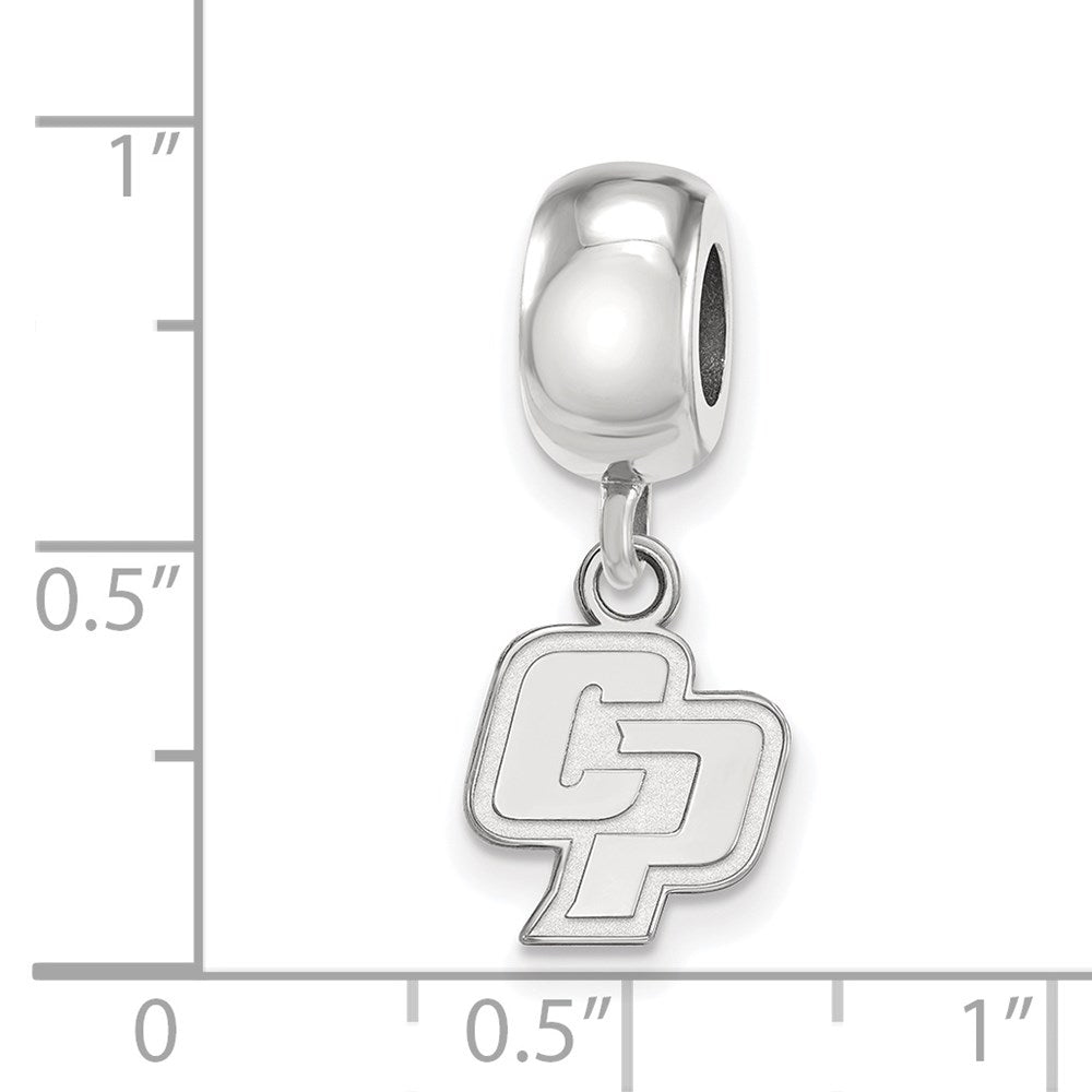 Sterling Silver Rhodium-plated California Poly State U. Dangle Bead