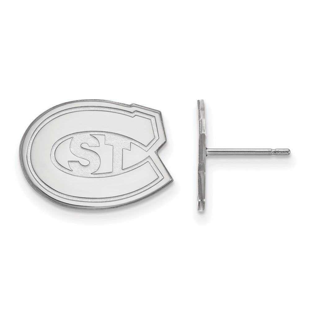 Sterling Silver Rhodium-plated St. Cloud State U. Small Post Earrings