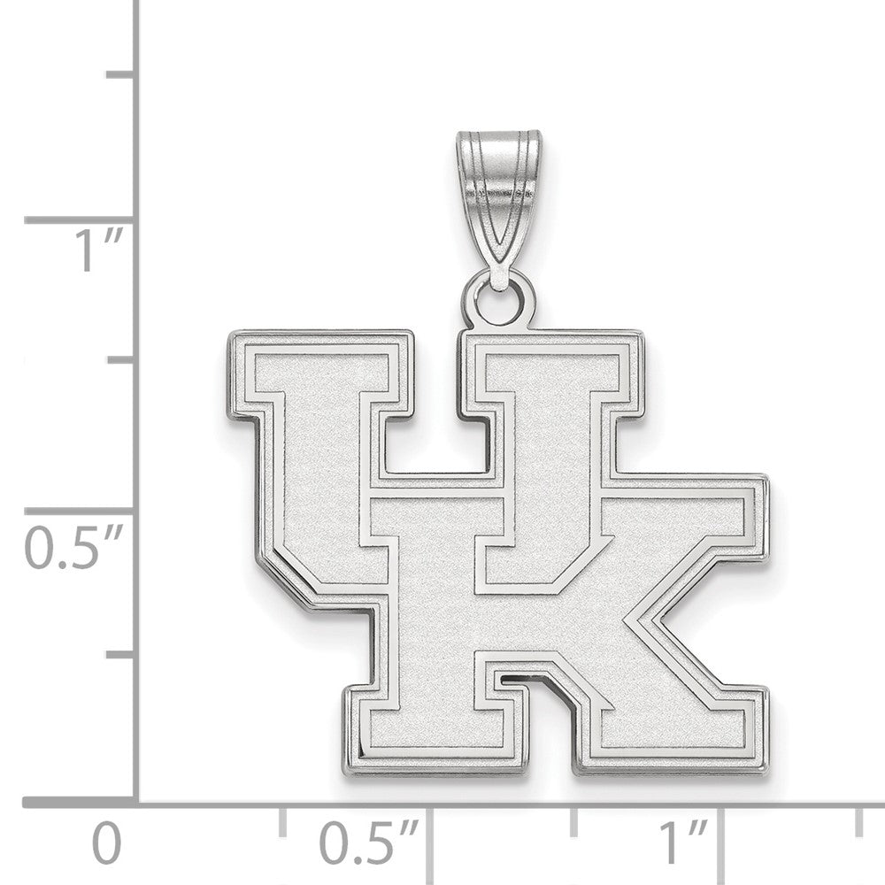 Sterling Silver Rhodium-plated University of Kentucky Large Pendant