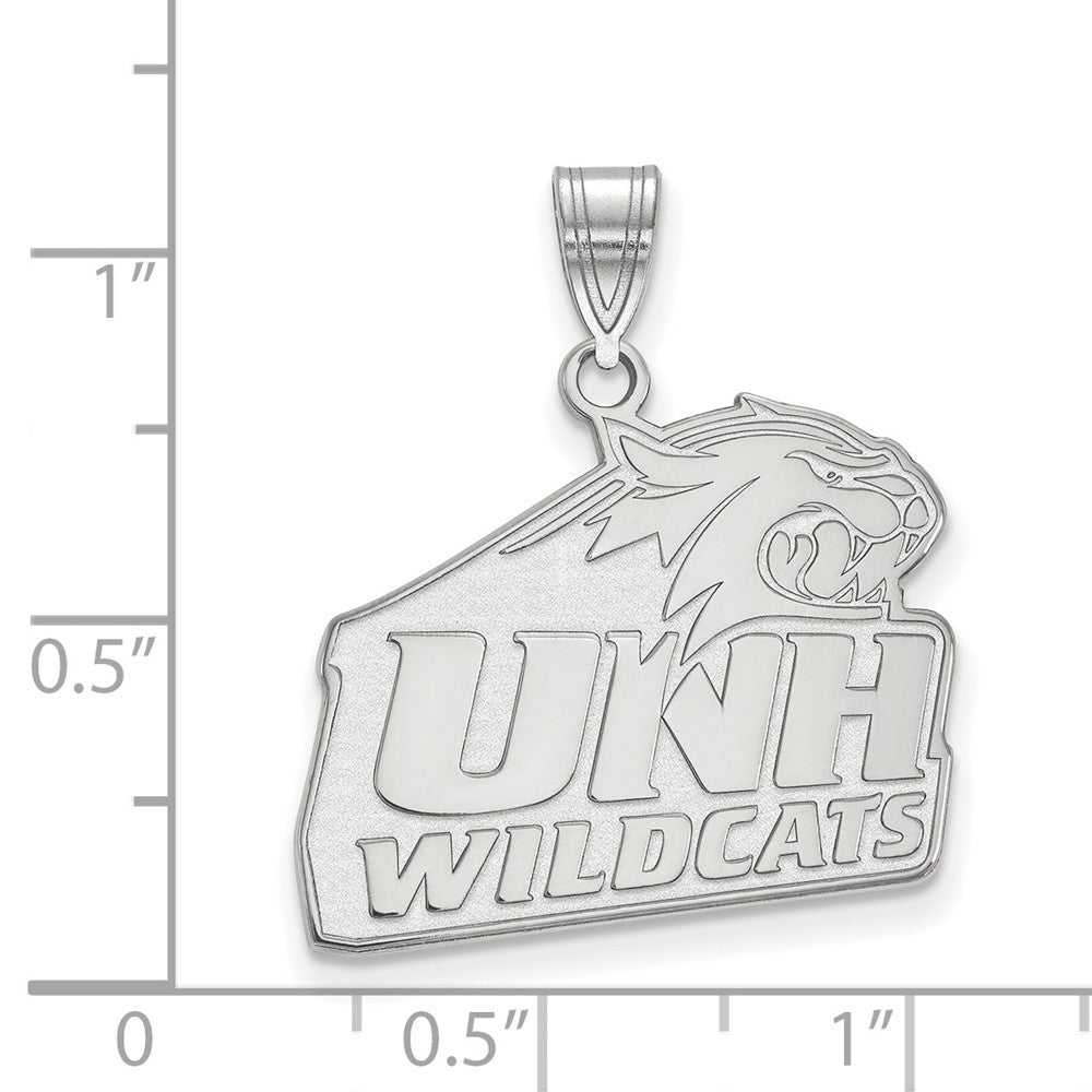 Sterling Silver Rhodium-plated U. of New Hampshire Large Pendant