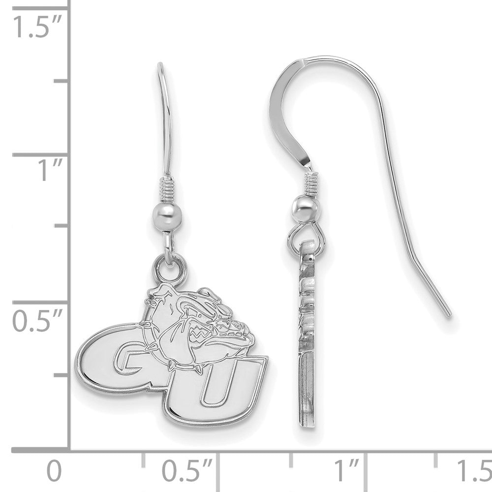 Sterling Silver Rhodium-plated Gonzaga University Small Dangle Earrings