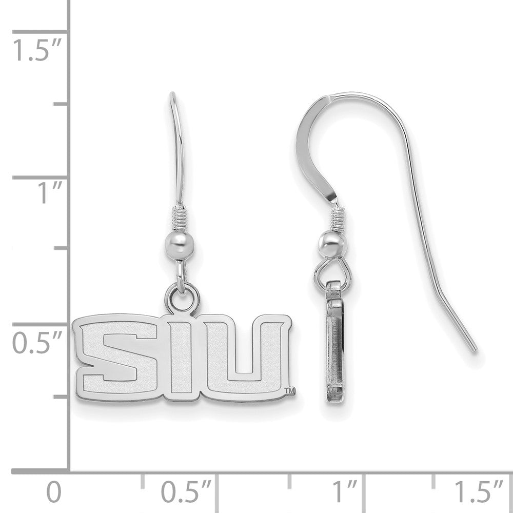 Sterling Silver Rhodium-plated Southern Illinois Univ. Dangle Earrings