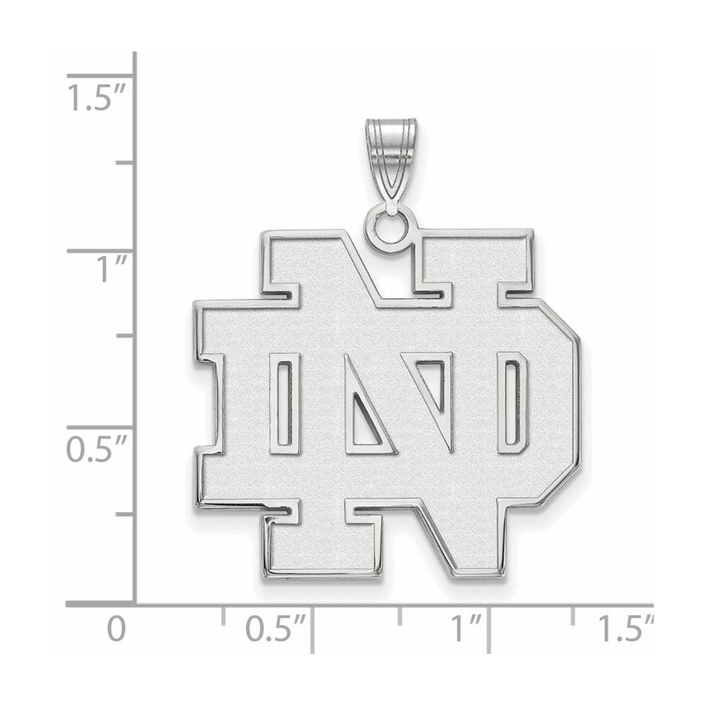 Sterling Silver Rhodium-plated University of Notre Dame XL Pendant