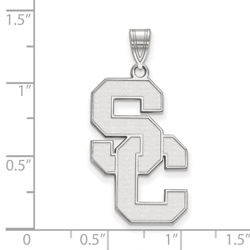 Sterling Silver Rhodium-plated University of Southern California XL Pendant