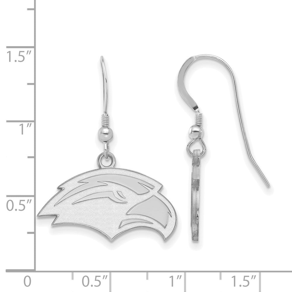 Sterling Silver Rhodium-plated U. of Southern Miss. Dangle Earrings