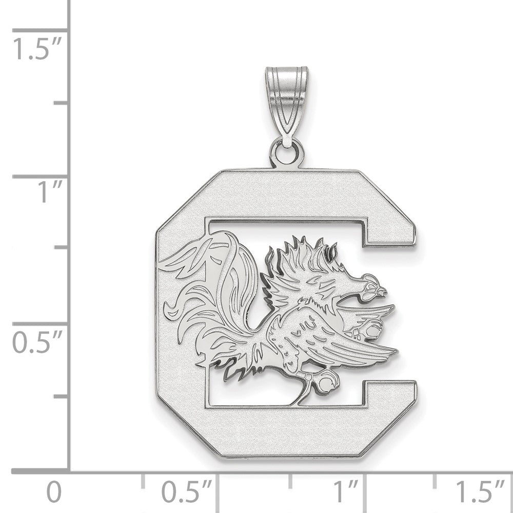 Sterling Silver Rhodium-plated U. of South Carolina XL Pendant