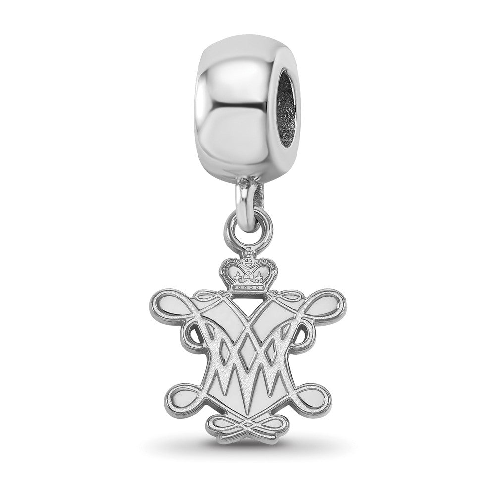 Sterling Silver Rhodium-plated William and Mary Small Dangle Bead