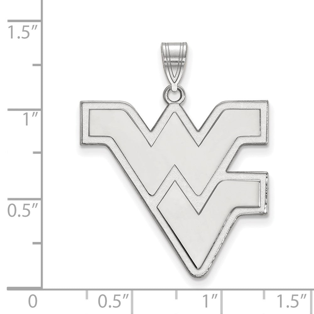 Sterling Silver Rhodium-plated West Virginia University XL Pendant