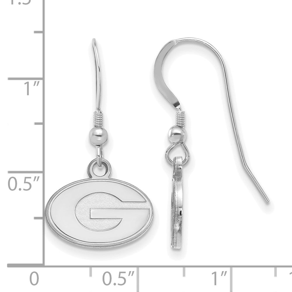 Sterling Silver Rhodium-plated University of Georgia XS Dangle Earrings