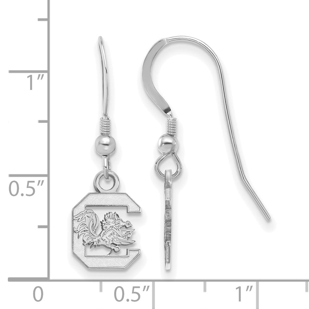 Sterling Silver Rhodium-plated U. of South Carolina XS Dangle Earrings