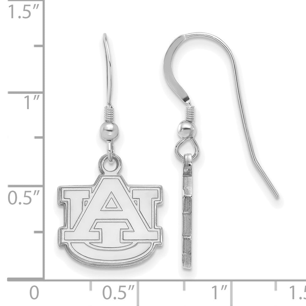 Sterling Silver Rhodium-plated Auburn University Small Dangle Earrings